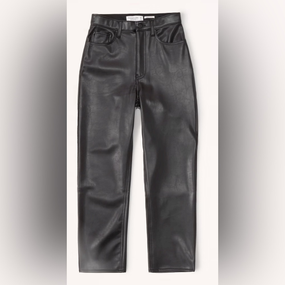 Abercrombie ankle straight cropped leather pants- size 27